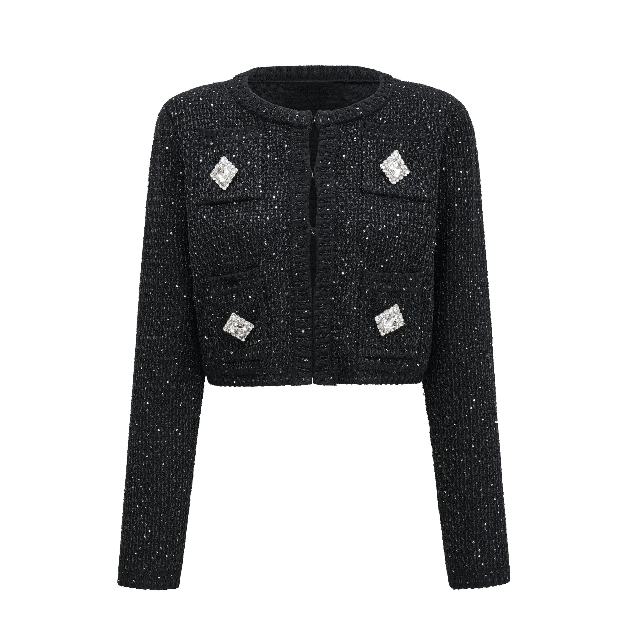 Sylvestra knitted cropped jacket & skirt matching set