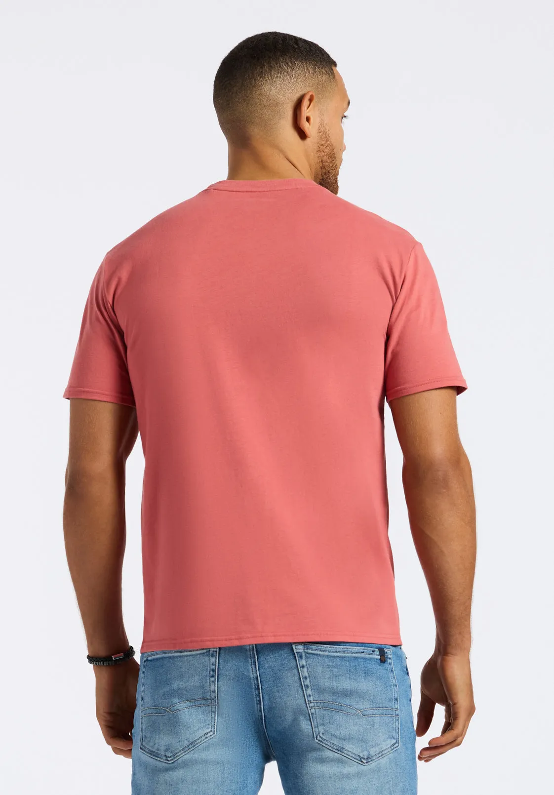 Tarz Men's Graphic T-Shirt with Bull Skull Motif, Miniral Red - BM24649