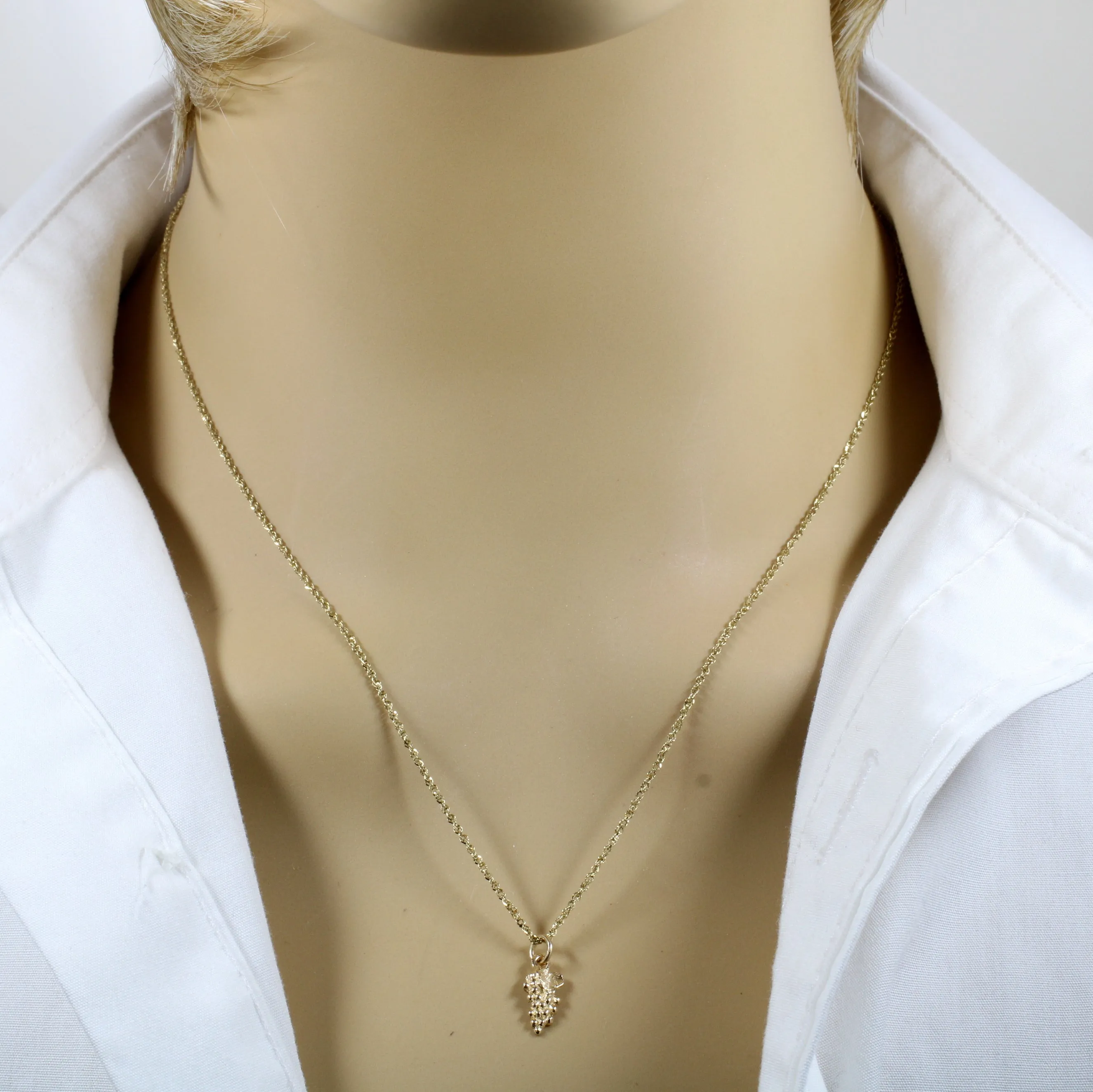 Tiny Gold Grape Cluster Necklace made in solid 14kt gold for her