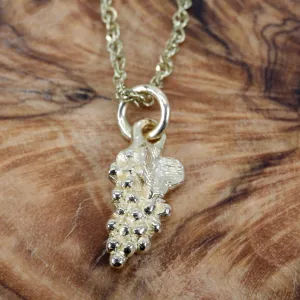 Tiny Gold Grape Cluster Necklace made in solid 14kt gold for her