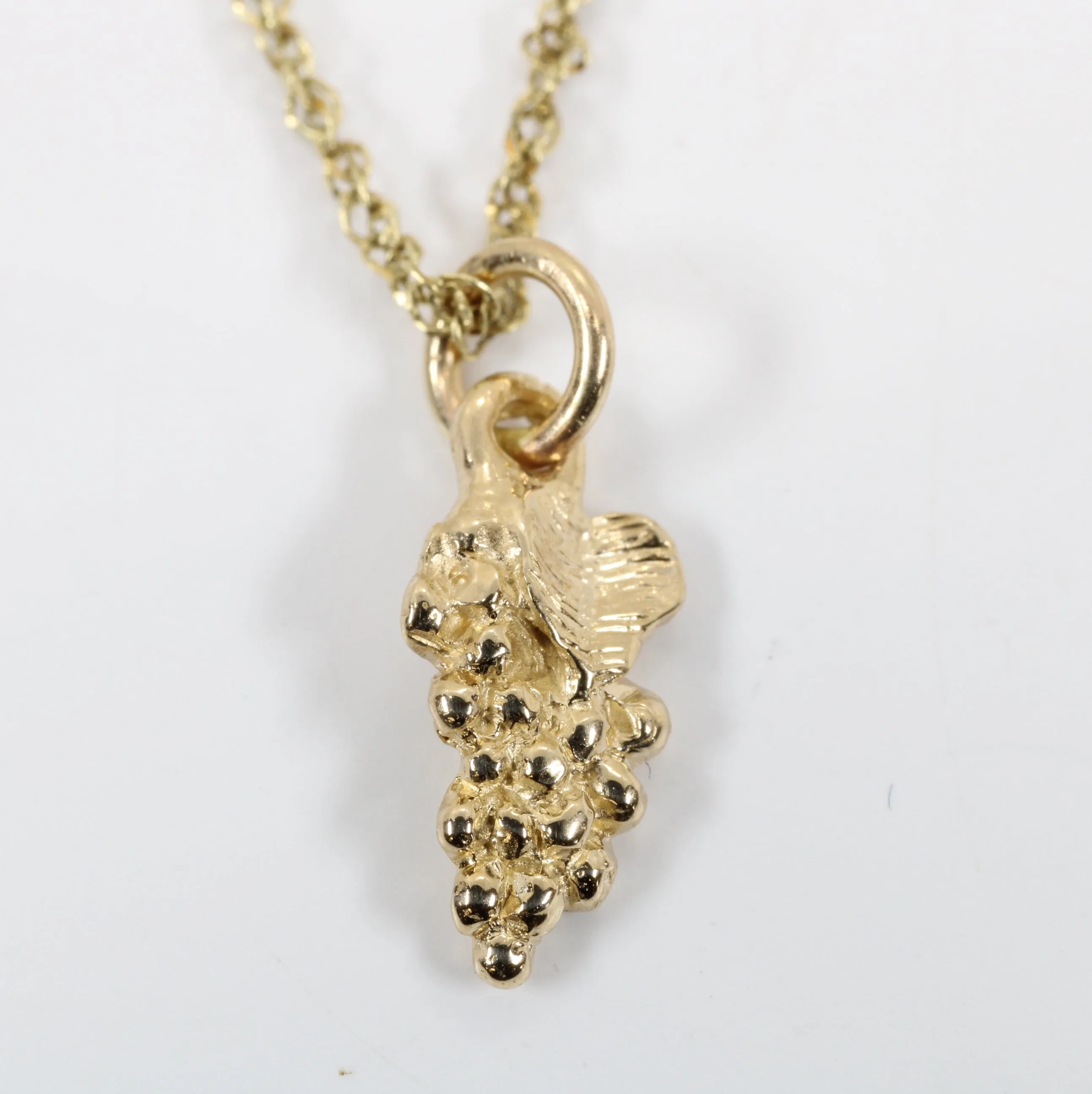 Tiny Gold Grape Cluster Necklace made in solid 14kt gold for her