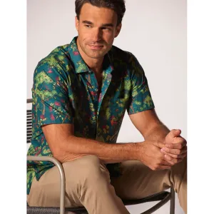 Tori Richard Jewels Of The Rainforest Cotton Lawn Camp Shirt - Forest Green