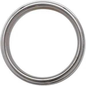 Tungsten 8 mm Satin Finished Band with Ridged Edge Band