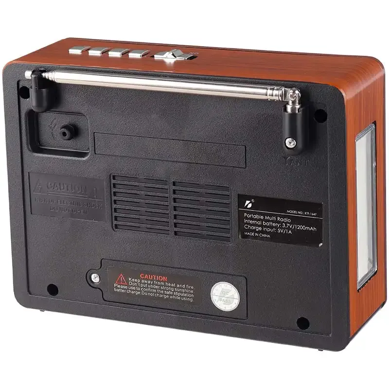 USB Solar Energy Portable Retro FM Radio With Bluetooth Wireless Speaker