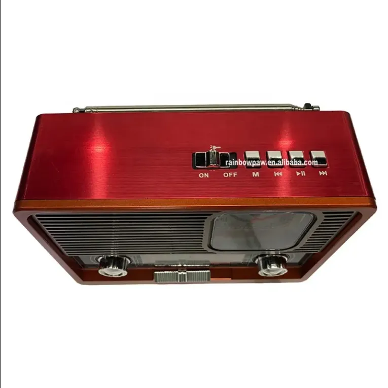 USB Solar Energy Portable Retro FM Radio With Bluetooth Wireless Speaker