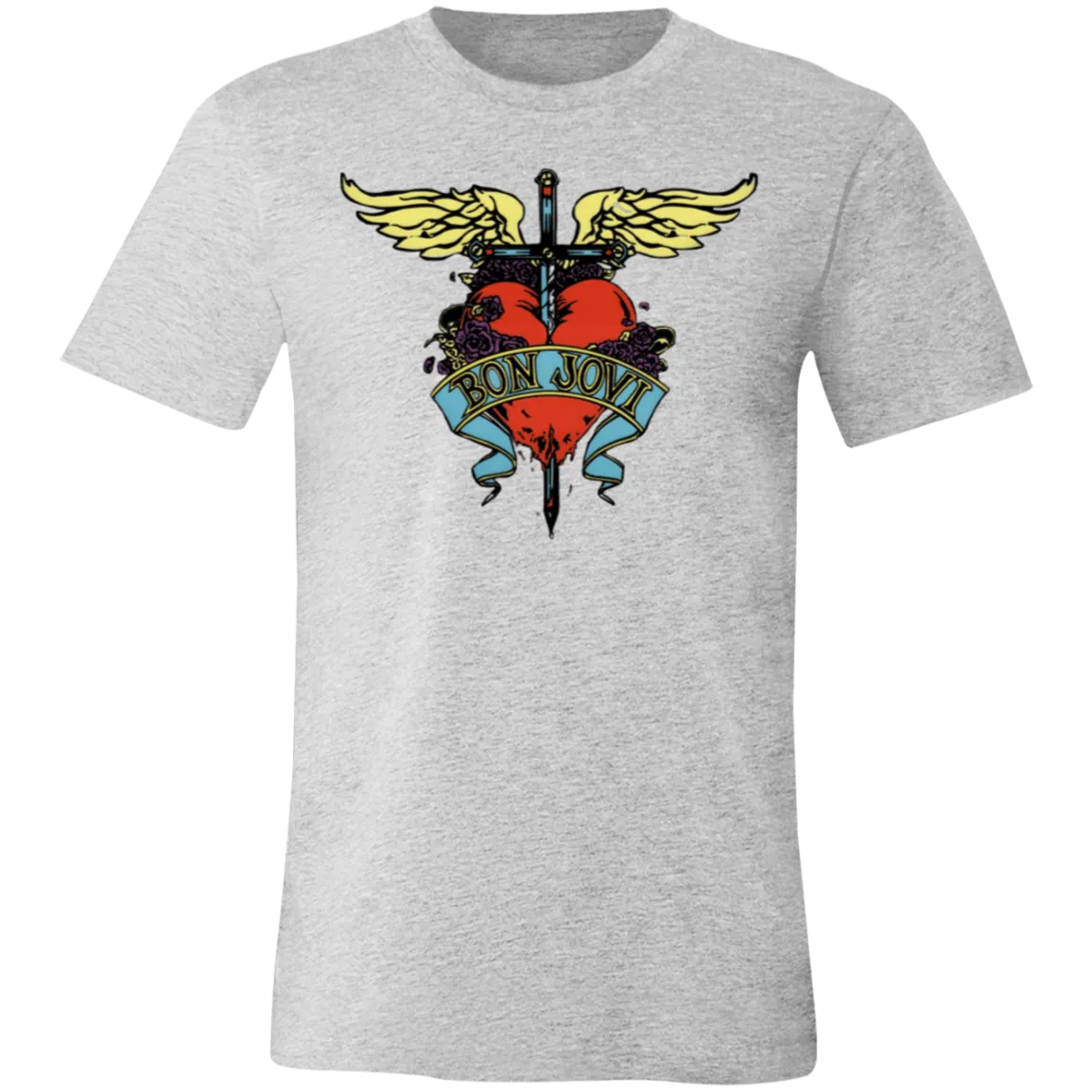 Vintage Bon Jovi Tee - Classic Rock Band - Bella   Canvas