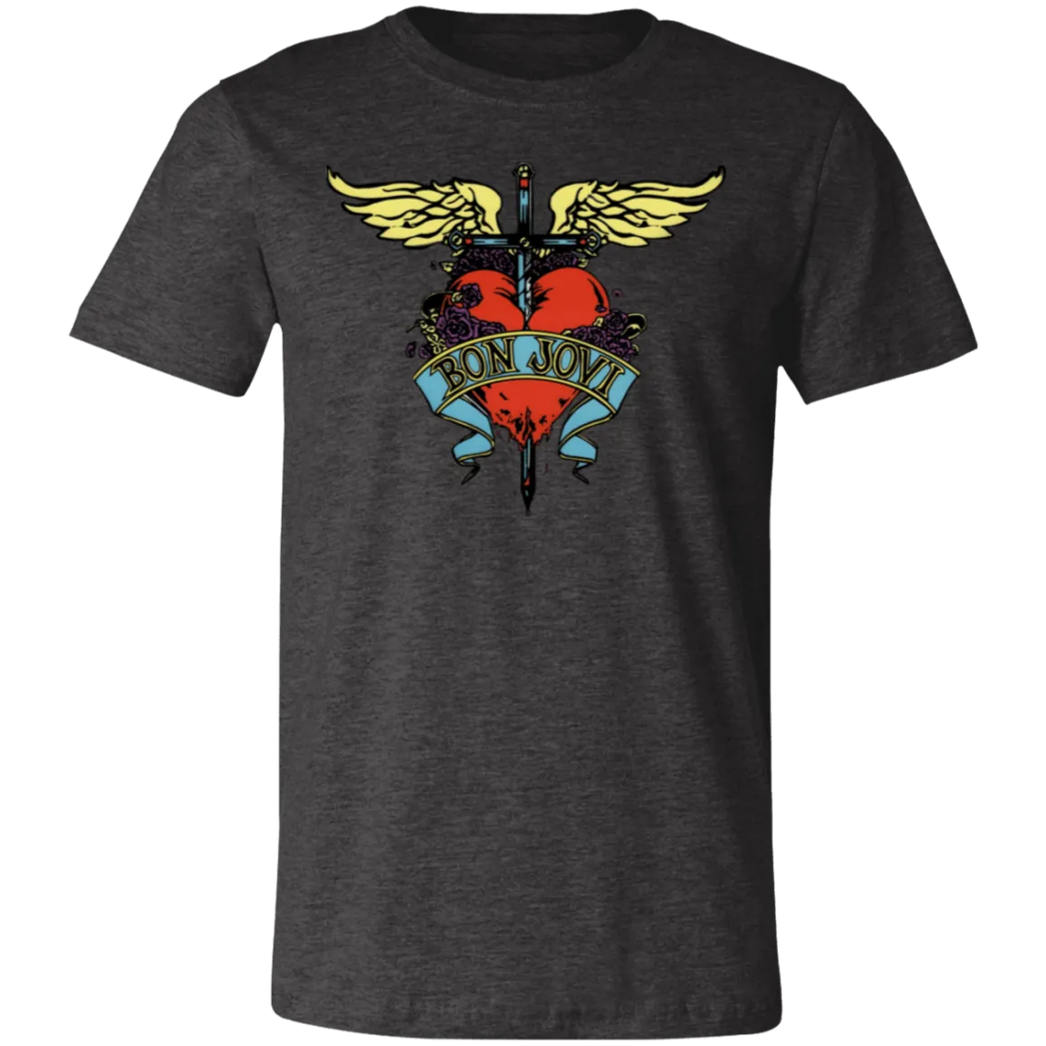 Vintage Bon Jovi Tee - Classic Rock Band - Bella   Canvas