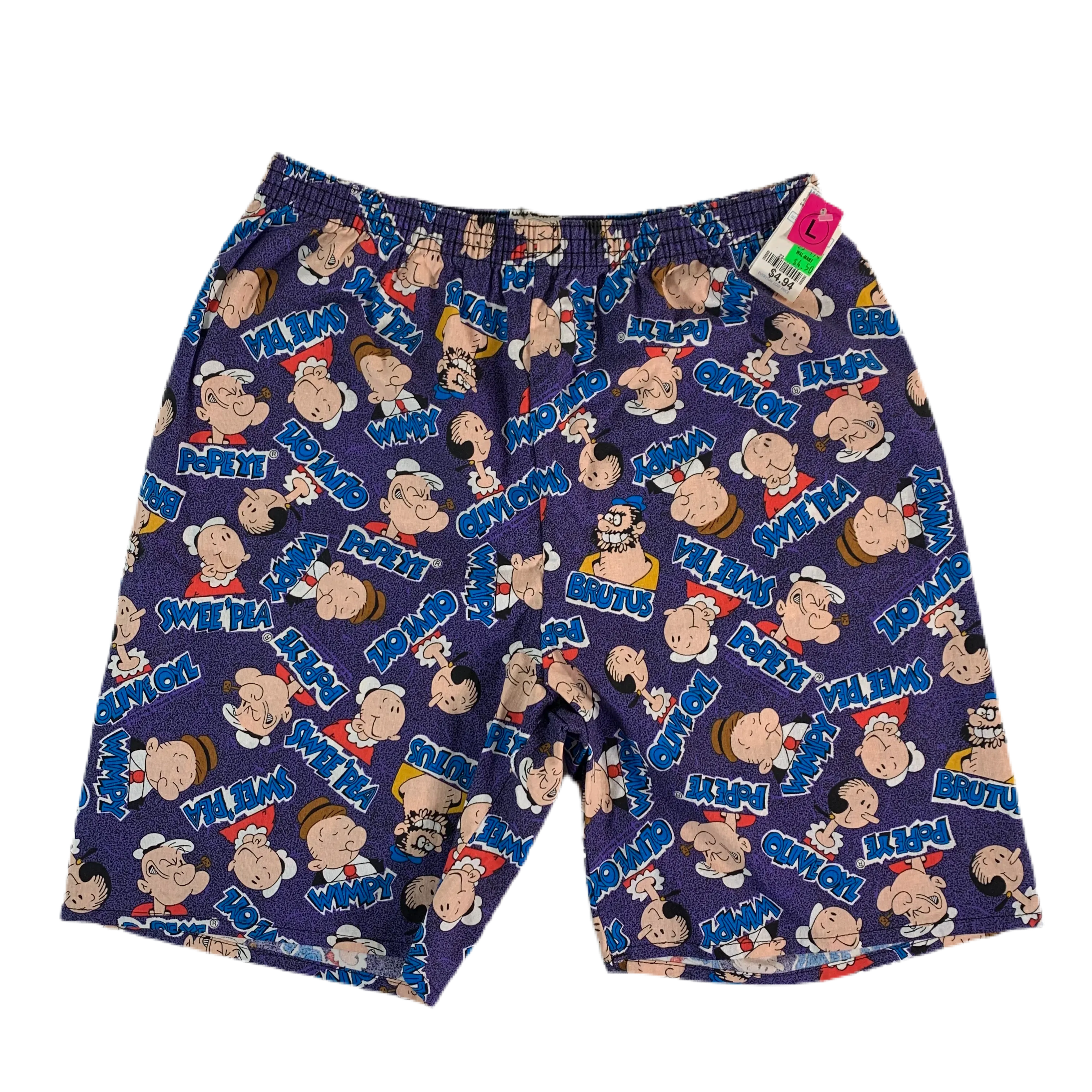 Vintage Popeye "King Features Syndicate" All Over Print Shorts