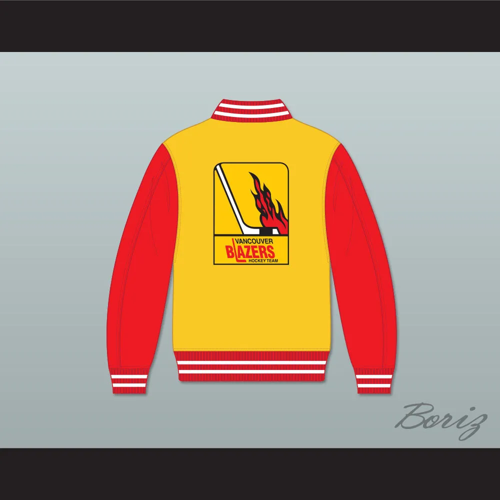 WHA Vancouver Blazers Yellow and Red Varsity Letterman Jacket-Style Sweatshirt 1