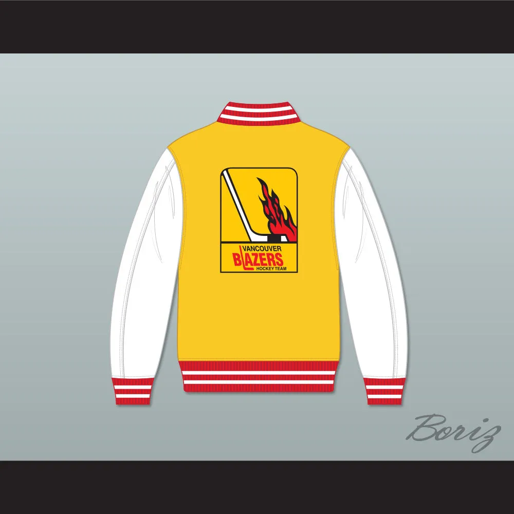 WHA Vancouver Blazers Yellow and White Varsity Letterman Jacket-Style Sweatshirt 2