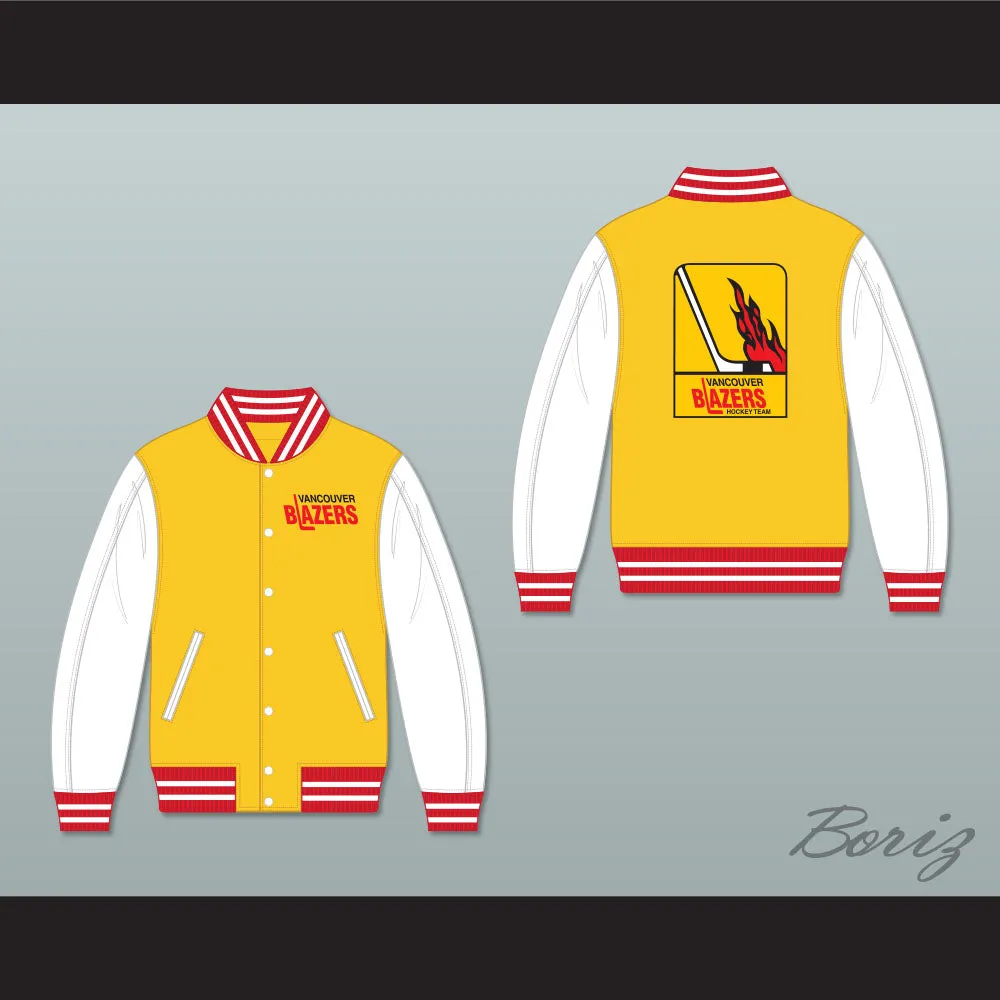 WHA Vancouver Blazers Yellow and White Varsity Letterman Jacket-Style Sweatshirt 2