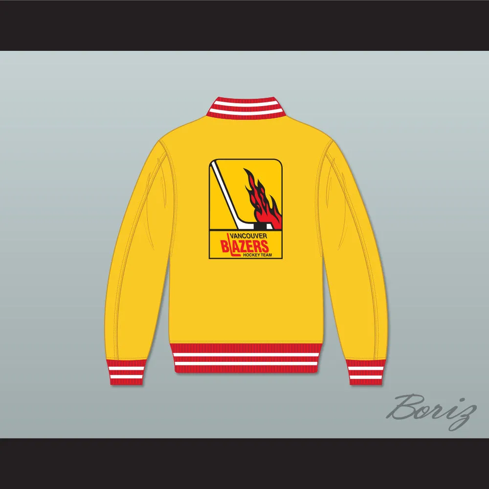WHA Vancouver Blazers Yellow Varsity Letterman Jacket-Style Sweatshirt 1