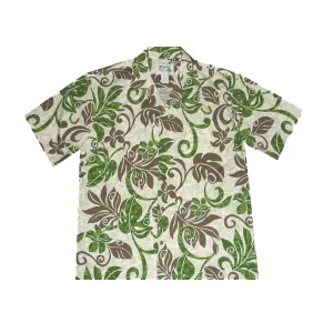 Wind Monstera Cotton Men's Aloha Shirt