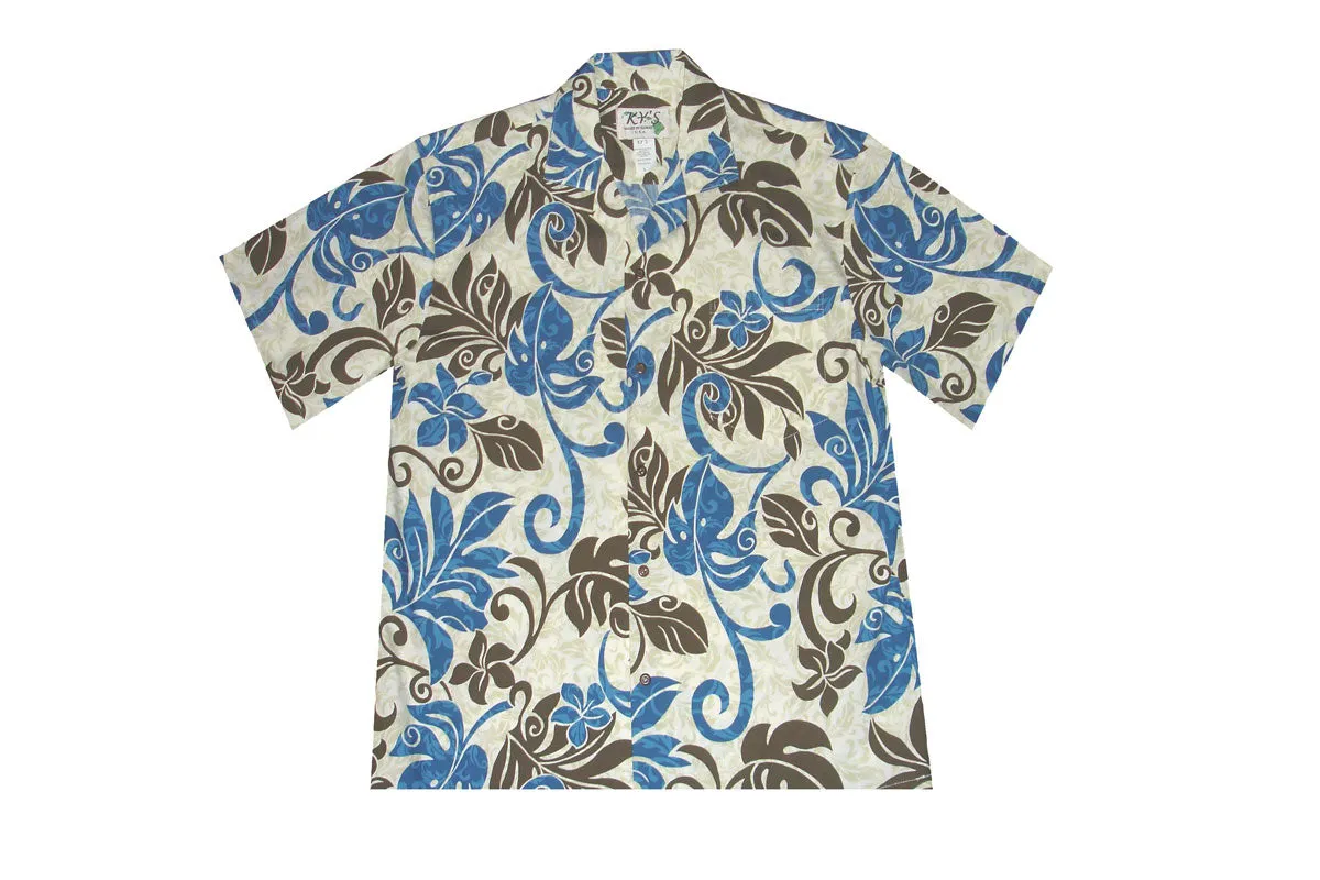 Wind Monstera Cotton Men's Aloha Shirt