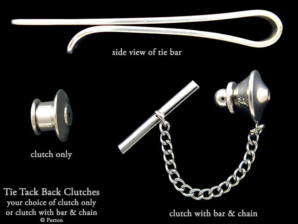 Wine Grapes Tie Tack or Grape Bunch Vine Tie Bar / Tie Clip Sterling Silver