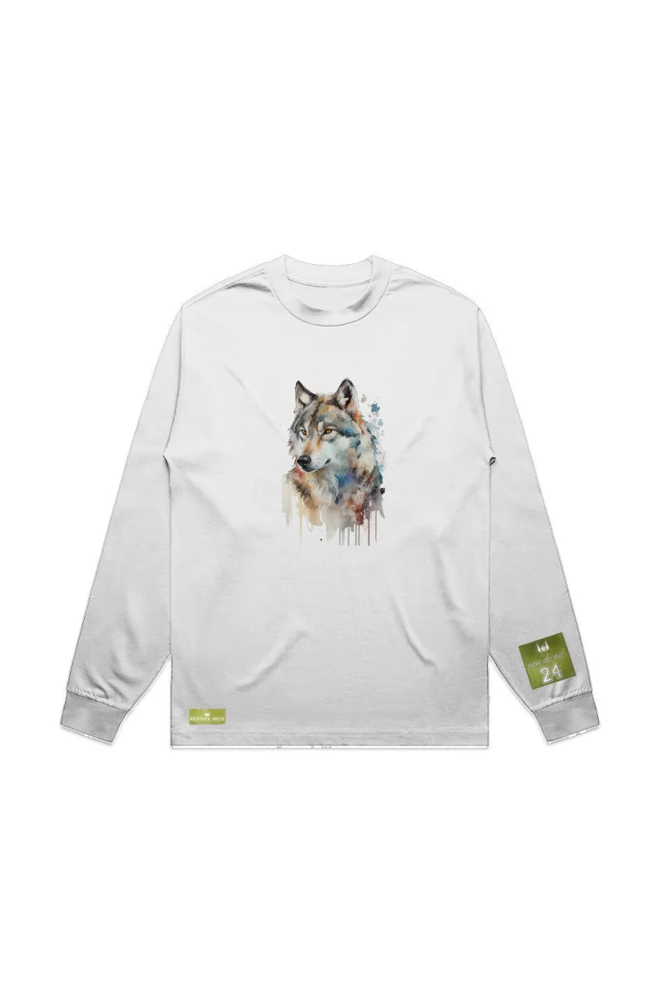 WOLFPACK UNLTD L/S GRAPHIC TEE | BLOOD ORANGE MOON | WHITE
