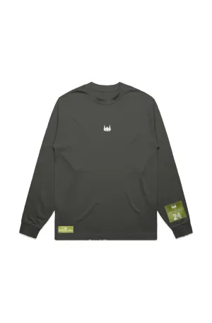 WOLFPACK UNLTD "BOLD STATEMENT" HEAVYWEIGHT OVERSIZED L/S EMBROIDERED TEE | CYPRESS