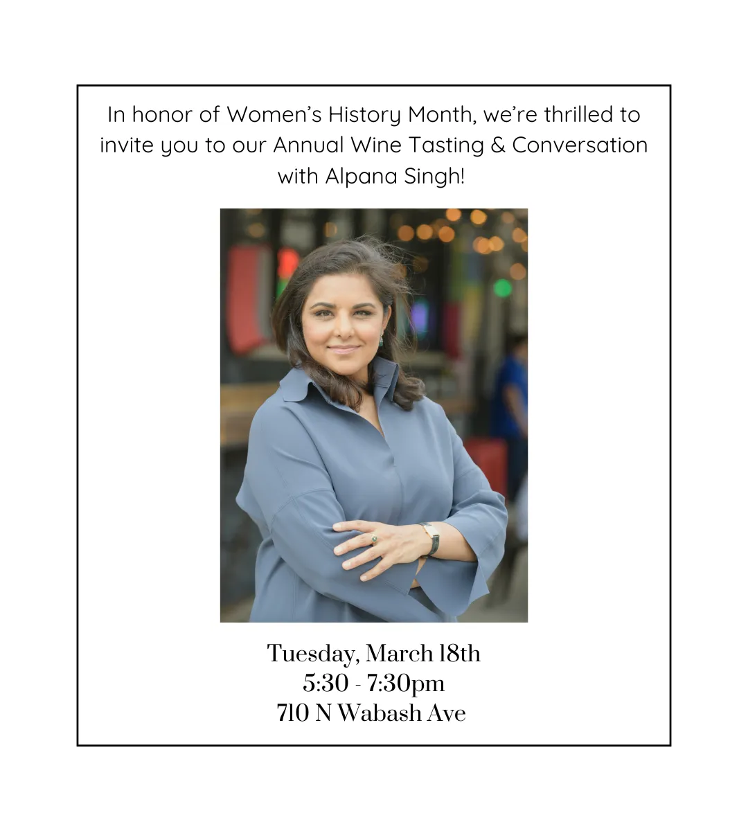 Women in Wine Tasting with Alpana Singh