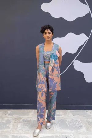 YAM   I   Ronda BORNEO SET 3  (BRALETTE, PANTS & JACKET) SILK MULTI YAMBILLIE31