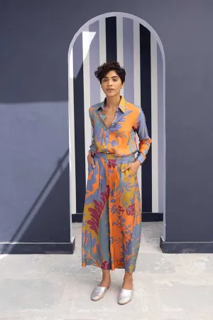 Yam   I   Santillana BORNEO ORANGE CO-ORD 2(SHIRT & PANTS) SILK MULTI YAMBILLIE33