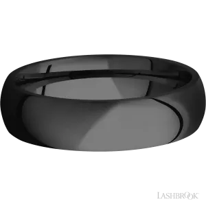 Zirconium Domed Men's 6MM Wedding Ring With Satin Finish