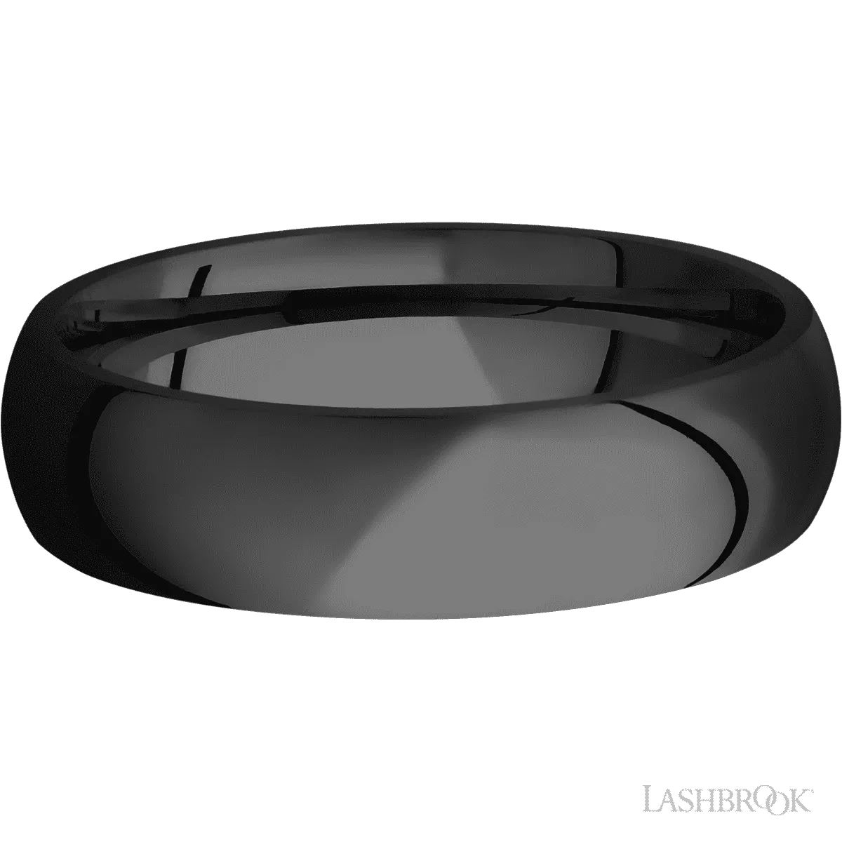 Zirconium Domed Men's 6MM Wedding Ring With Satin Finish